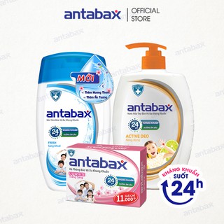 Combo Du Lịch Khỏe Đẹp Sữa tắm, Xà phòng, Nước rửa tay UV White Antabax