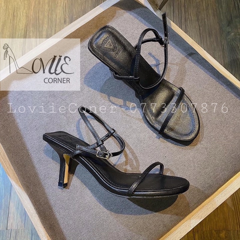 [Mã SKAMFSW175 giảm 10K đơn 50K] GIÀY CAO GÓT LOVIIECORNER 7 PHÂN - SANDAL NỮ GÓT NHỌN DÂY MẢNH CÔNG SỞ 7CM G201024