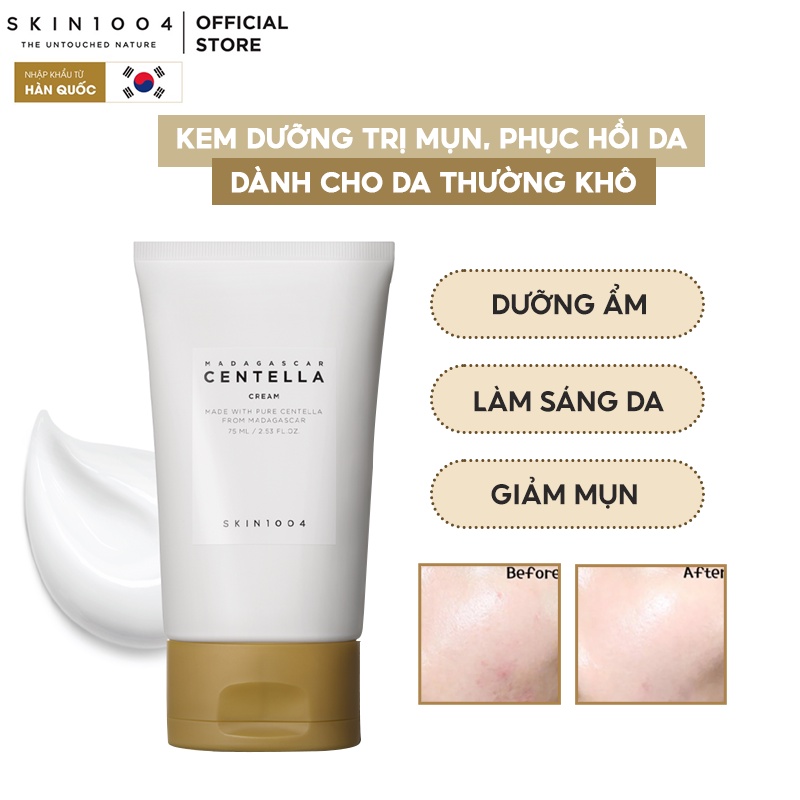 Kem Dưỡng Rau Má Giảm Mụn, Phục Hồi Da Skin1004 Madagascar Centella Asiatica 100 Cream 75g