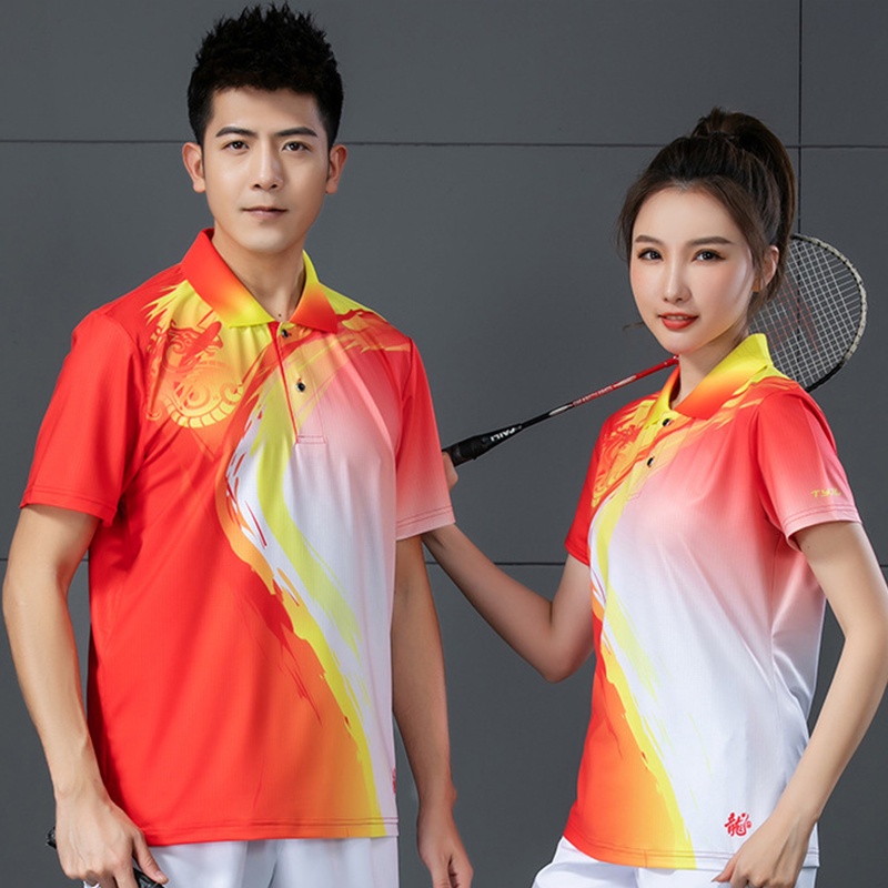 Cửa Hàng Nhà Máy Bộ Đồ Thể Thao Đánh Cầu Lông tennis Có Cổ In Logo Nhóm Mua Sắm Cho Nam Và Nữ
