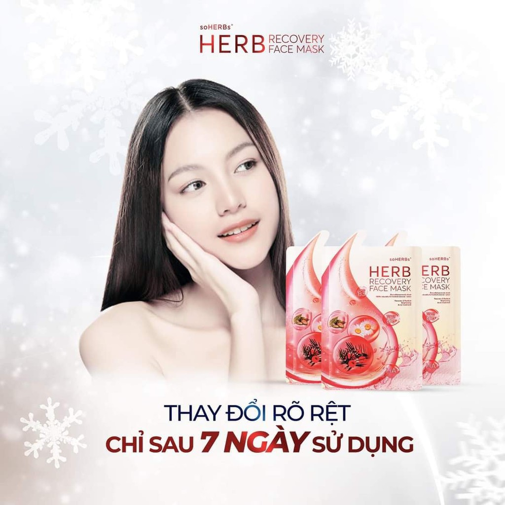 Mặt nạ Herb recovery face mask hộp 7 miếng chính hãng soHerbs