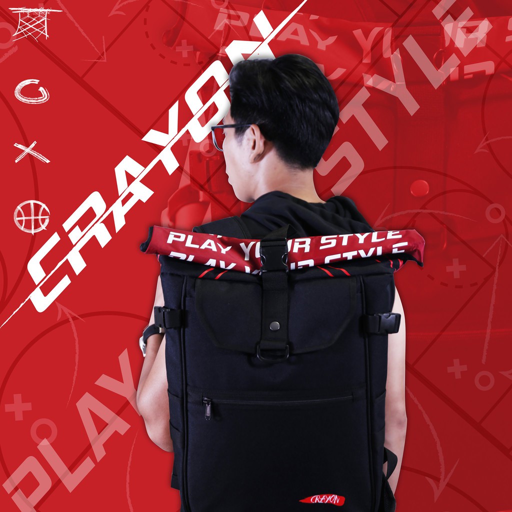 [Video Review] Balo laptopkháng nước thể thao du lịch nắp cuộn đa năng Crayon "Play Your Style" Backpack