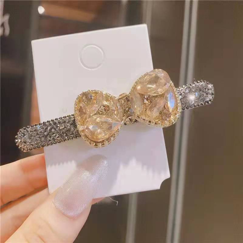 Kẹp Tóc Đính Đá Hình Nơ Thiết Kế Đơn Giản 2022 Dành Cho Nữ