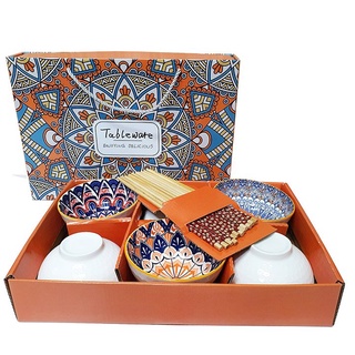 Bộ 6 Chén Sứ Kèm 6 Đũa Việt Nhật Làm Quà Tặng Cao Cấp