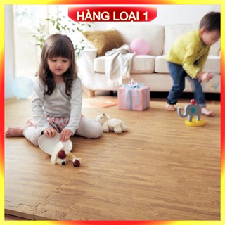 [ BH 1 ĐỔI 1 ] Bộ 12 tấm Thảm ghép xốp cho bé không mùi, chống thấm nước Thảm xốp ghép phòng tập vân gỗ 60x60cm