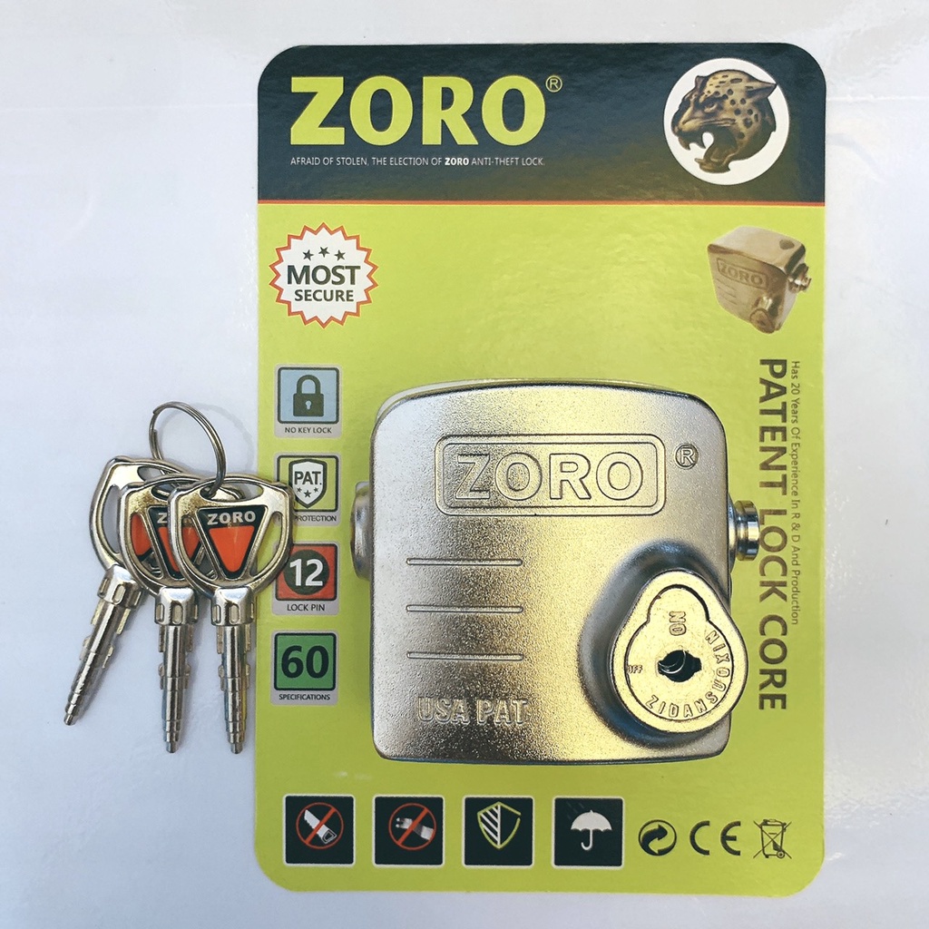 Ổ khóa chụp báo động chống trộm ZORO thông minhbảo hành 5 nămsử dụng công nghệ của Mỹ:chống bẻ bát cửa,chống cưa