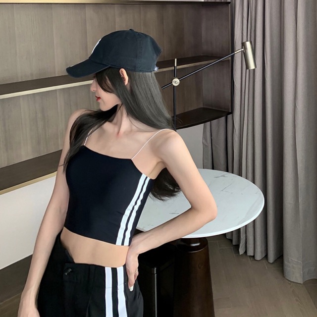 Áo Bra Đúc Su Kẻ Đen Trắng Thể Thao 8008