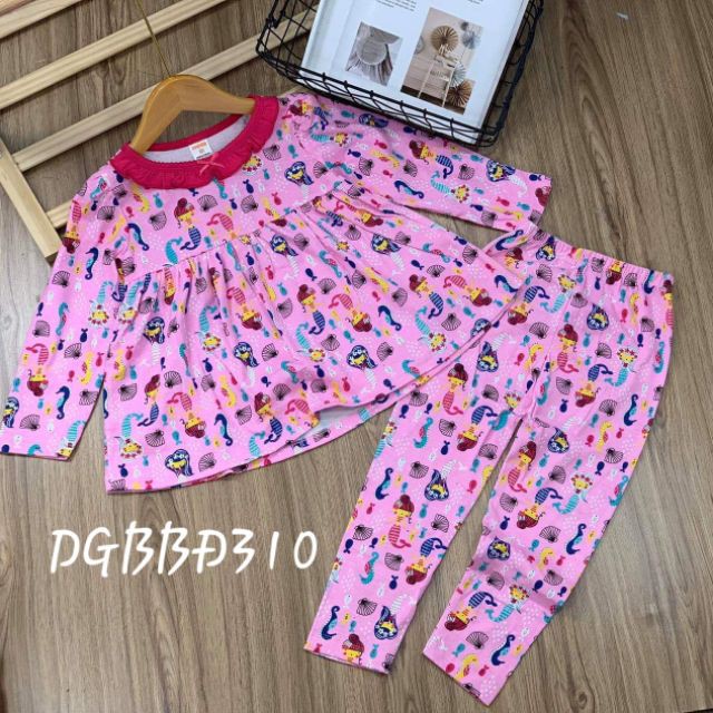 Bộ dài tay thun borip cho bé gái size đại từ 25 -40kg sỉ quần áo cho bé hồ chí minh Pikakids