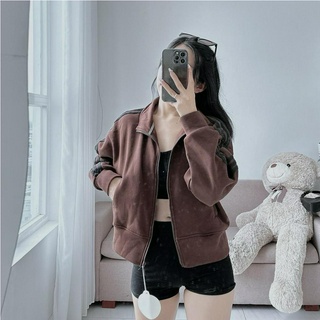 KHOÁC BOMBER DA LỘN VIỀN TAY