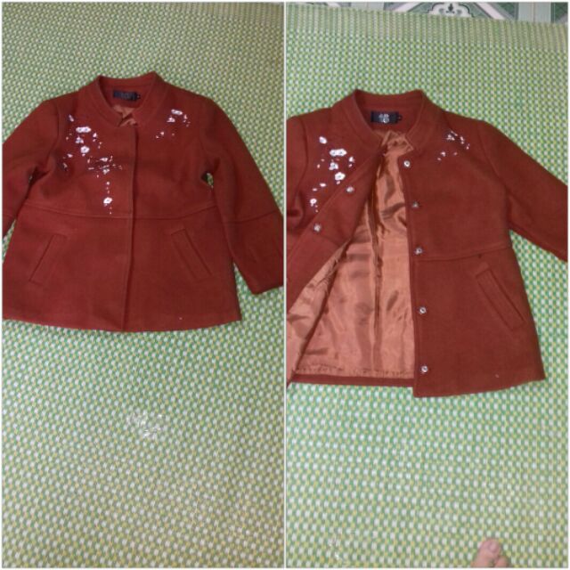 Áo khoác trung niên áo dạ cho mẹ cho bà (màu đỏ hồngXL, caramel L)