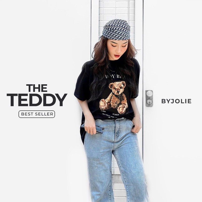 Áo phông &quot;THE TEDDY&quot; byjolie unisex chất cotton thoáng mát