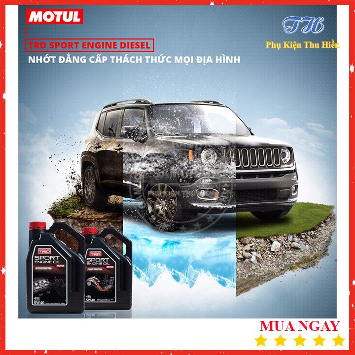 Nhớt Xe Hơi Động Cơ Dầu Motul TRD Sport Engine Oil 5W40 Diesel Bình 4L - Hàng Chính Hãng