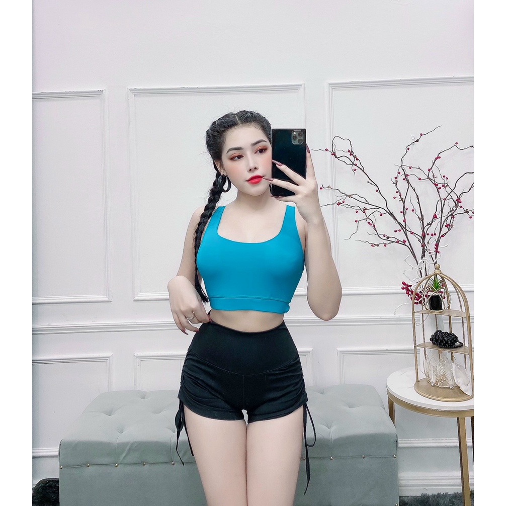 [Siêu Sale] Bộ tập aerobic BN30 áo bra và quần rút dây ngắn nữ tập erobic , gym, yoga siêu đẹp, siêu tôn dáng