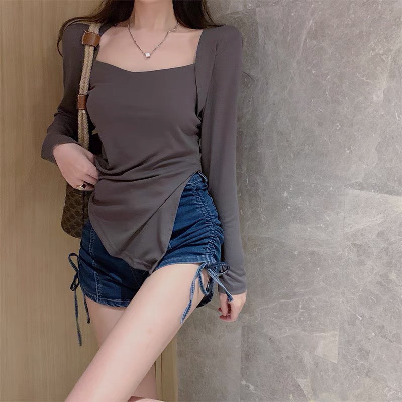 ÁO TĂM CỔ U XẺ VẠT 3M