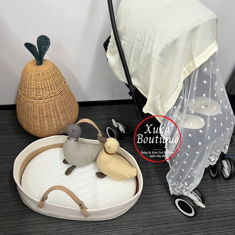 Gấu Bông Organic An Toàn Cho Bé Phong Cách Hàn Quốc - Búp Bê Vải Hình Chú Vịt Bông 100%