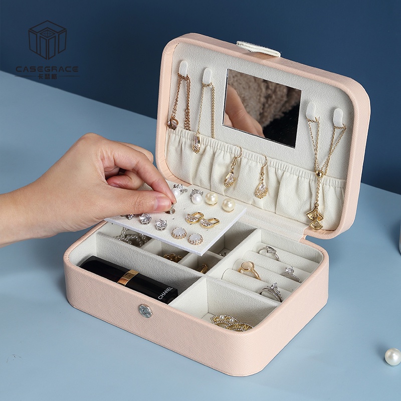 Hộp đựng đồ trang sức/ bông tai/ vòng cổ Casegrace có khóa tùy chọn màu sắc