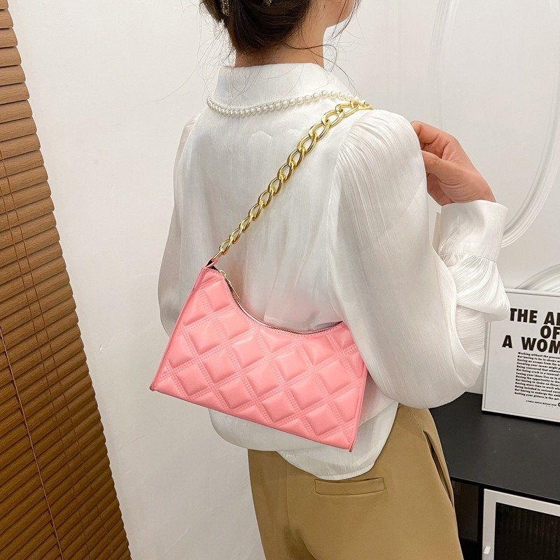 Túi Xách Đeo Vai Màu Trơn Vân Kim Cương Kiểu retro NB00256