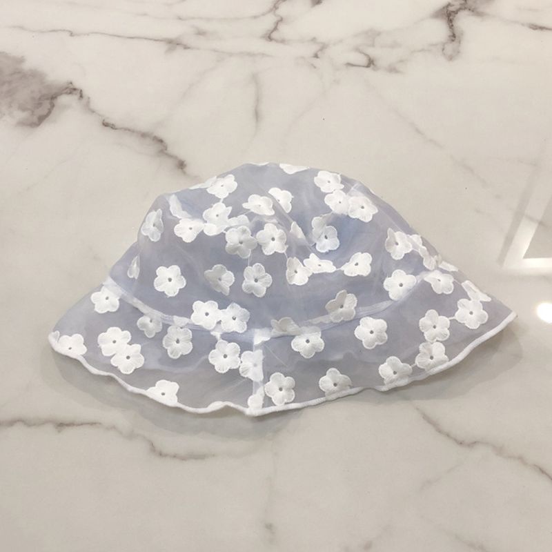 Nón Tai Bèo Viền Ren Thêu Hoa Gấp Gọn Thời Trang Nữ Xinh Xắn
