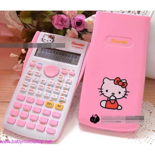 (Tặng pin) Máy tính bỏ túi Doremon-Hello Kitty đầy đủ chức năng phù hợp học sinh cấp 2