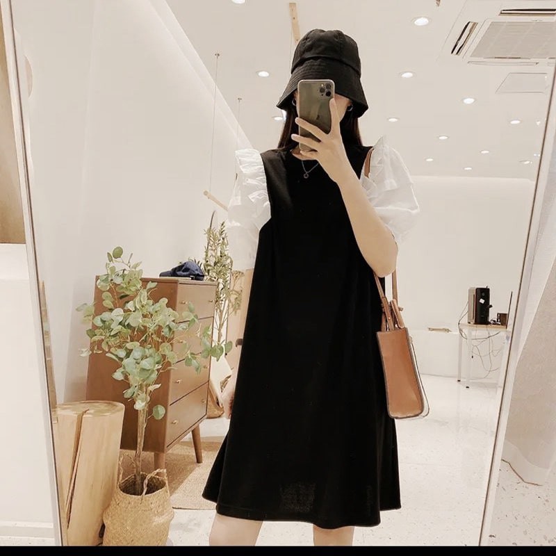 Váy Bầu Thun Cotton Đầm Bầu Tay Lỡ Đi Chơi Công Sở Lịch Sự Mặc Ở Nhà HD3607 Honey Mommy