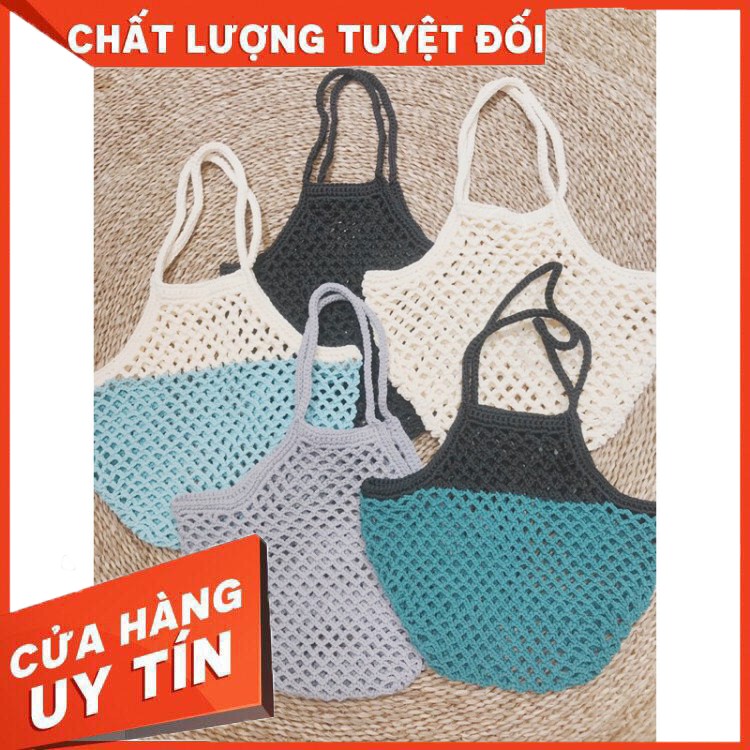 HÀNG CAO CẤP -  Túi tote lưới, túi thủ công vintage, túi lưới, túi shopping lưới, túi đi chợ dạng lưới, túi vintage  - H