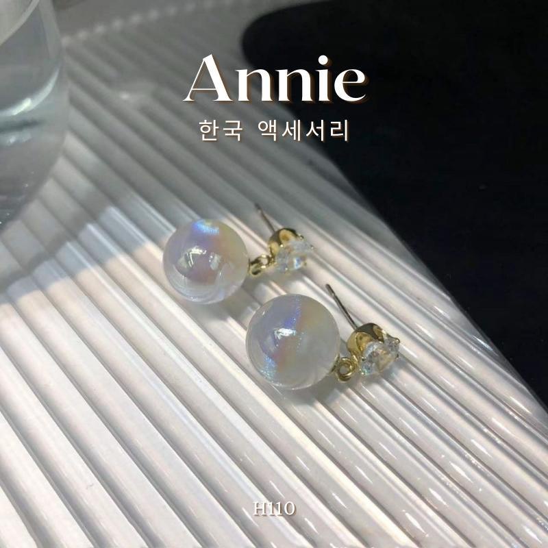 Bông tai hạt ngọc pha lê đính đá phong cách sang trọng hiện đại Annie H110
