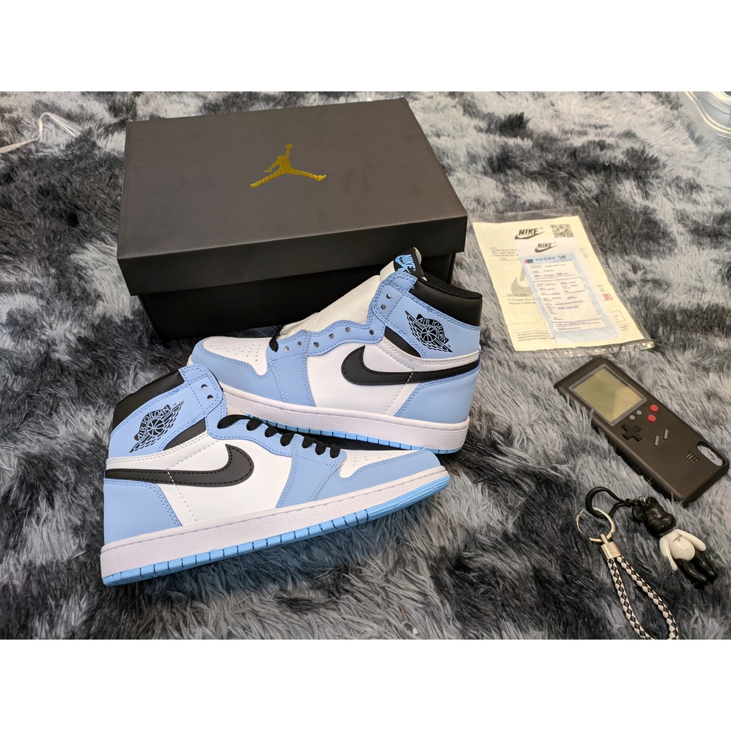 [𝐒𝐀𝐋𝐄 ĐẬ𝐌 𝟔.𝟔] Giày Jordan 1 High University Blue, Giày Thể Thao Air Jordan Xanh Móc Đen, Giày JD1 Cổ Cao Cao Cấp