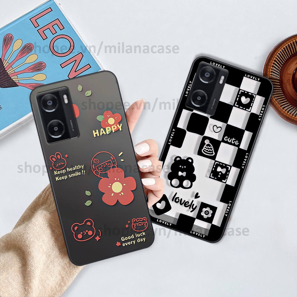 Ốp Oppo A57 4G 2022 in hình caro trái tim siêu đẹp, siêu nét đầy phong cách cá tính