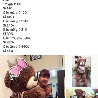 Gấu bông teddy 1m và m2