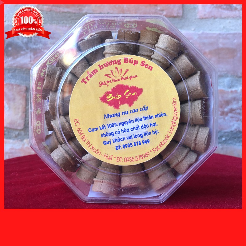 [Hương Nụ Sạch] Hương Nụ Trầm Sạch Búp Sen Huế dùng lư xông hộp 40 viên phổ thông Hương Trầm Sạch Búp Sen