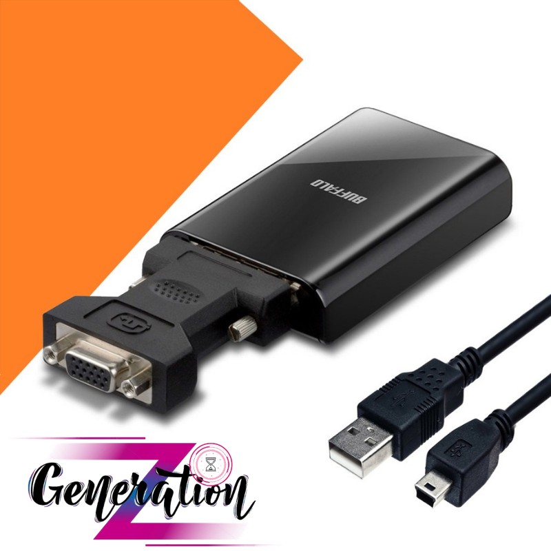 CÁP CHUYỂN USB RA VGA - CABLE CHUYỂN ĐỔI, MỞ RỘNG MÀN HÌNH CHUYÊN DỤNG BUFFALO USB 2.0 GX-DVI / U2C