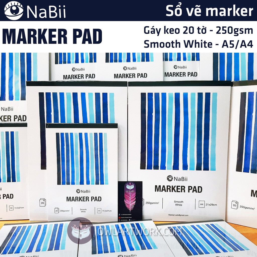 Sổ Vẽ Màu Nabii Marker Pad - 250gsm 20-30 tờ