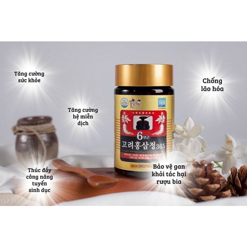 Cao Hồng Sâm 365 Hàn Quốc, Hộp 2 lọ 240ml