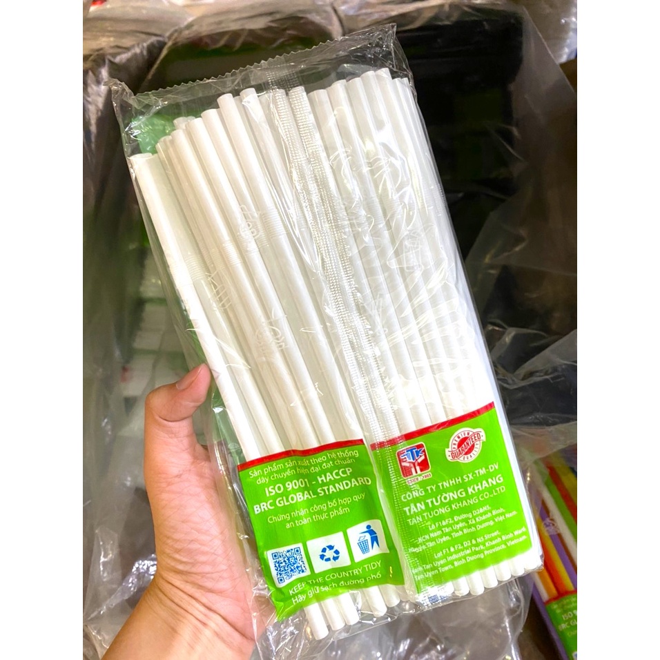 1 bịch ống hút nhựa cong phi 6