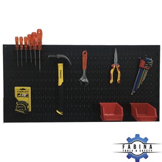 TẤM LƯỚI PEGBOARD TREO TƯỜNG ĐEN KÈM PHỤ KIỆN FABINA