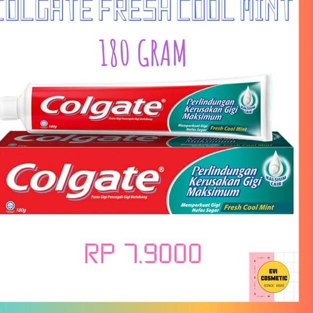 COLGATE (Hàng Mới Về) Kem Đánh Răng 180g Chứa Thành Phần Bạc Hà Tự Nhiên