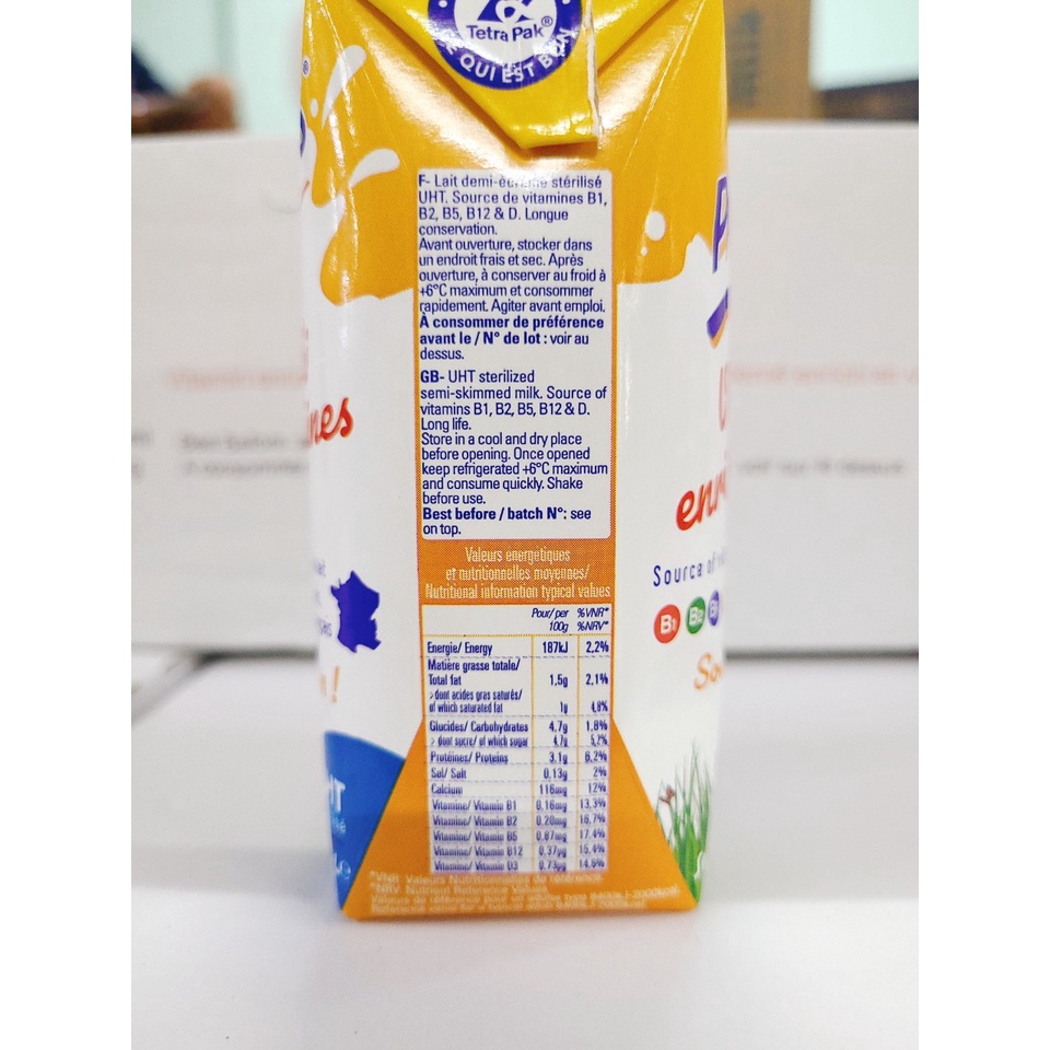 [ Thùng 24 Hộp ] Sữa Tươi Promess Vitamin Ít Béo Canxi 200ml - Sữa Tươi Pháp