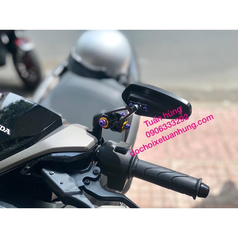 Kính Gù Xe Máy  full ốc Titan - gương gù - đồ chơi xe máy