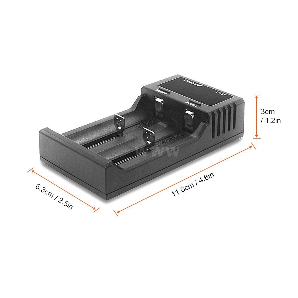 Liitokala Lii-S2 Battery Charger LCD 2 Slots for 18650 26650 21700 18350 AA AA Lithium NiMH Battery Auto-polarity Detector Charger