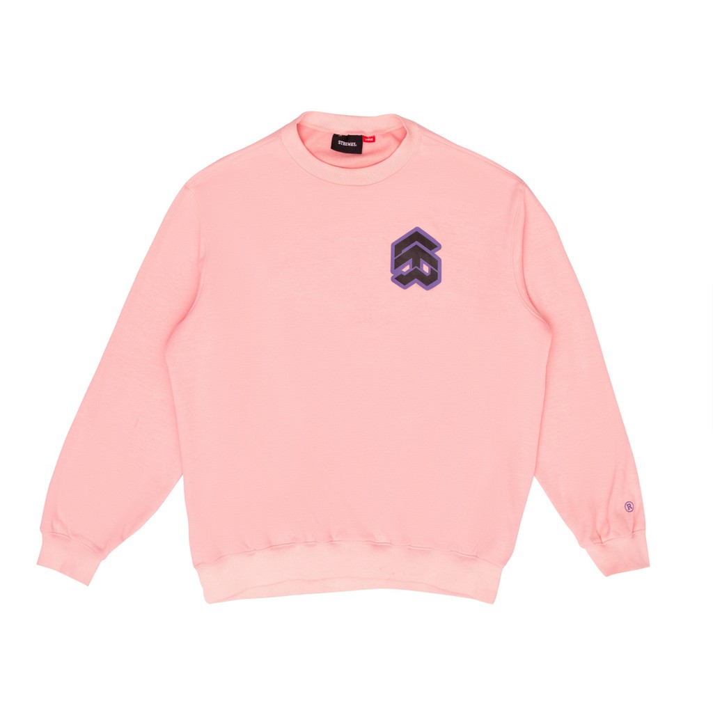 [Mã FAMALLT5 giảm 15% đơn 150K] 5THEWAY® /stroke/ BIG LOGO SQUARE SWEATER™ in CRYSTAL ROSE aka Áo Sweater Hồng