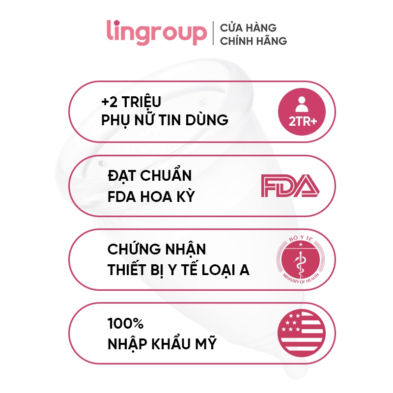 Cốc Nguyệt San LINCUP Mỹ Chính Hãng