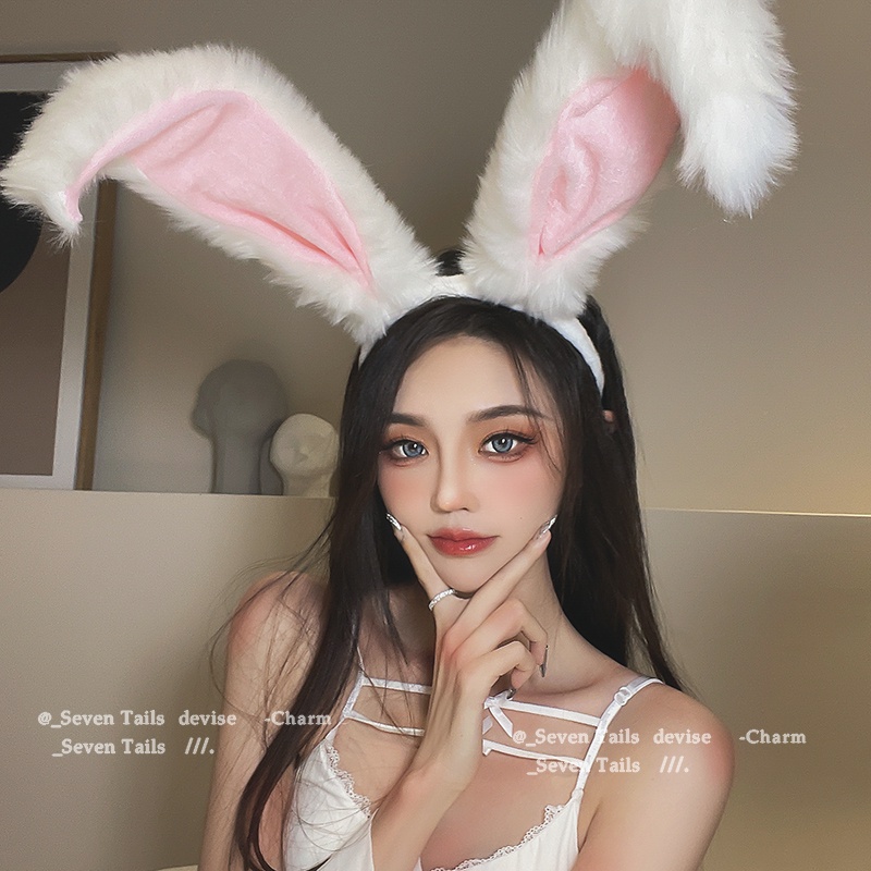 Cài tóc bông tai thỏ dài xinh xắn và cá tính, bờm cosplay thỏ, đồ làm đẹp cho tóc
