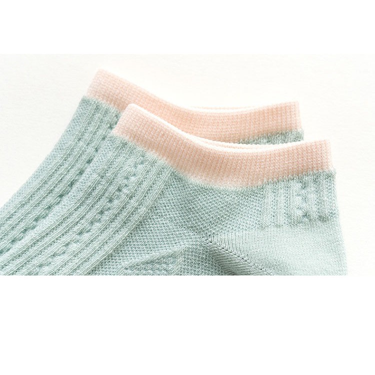 Tất nam nữ cổ ngắn SÉT 5 ĐÔI thời trang vải cotton thoáng khí cao cấp YUDA vớ tất nữ chống hôi chân khửi mùi