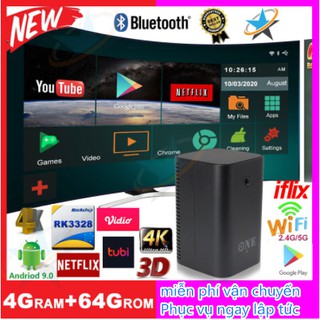 Tivi box Android9.0 one Việt Nam hỗ trợ wifi bluetooth Smart TV Box 4GBRAM + ROM 64GB ROM bảo hành 12 tháng TV Android B