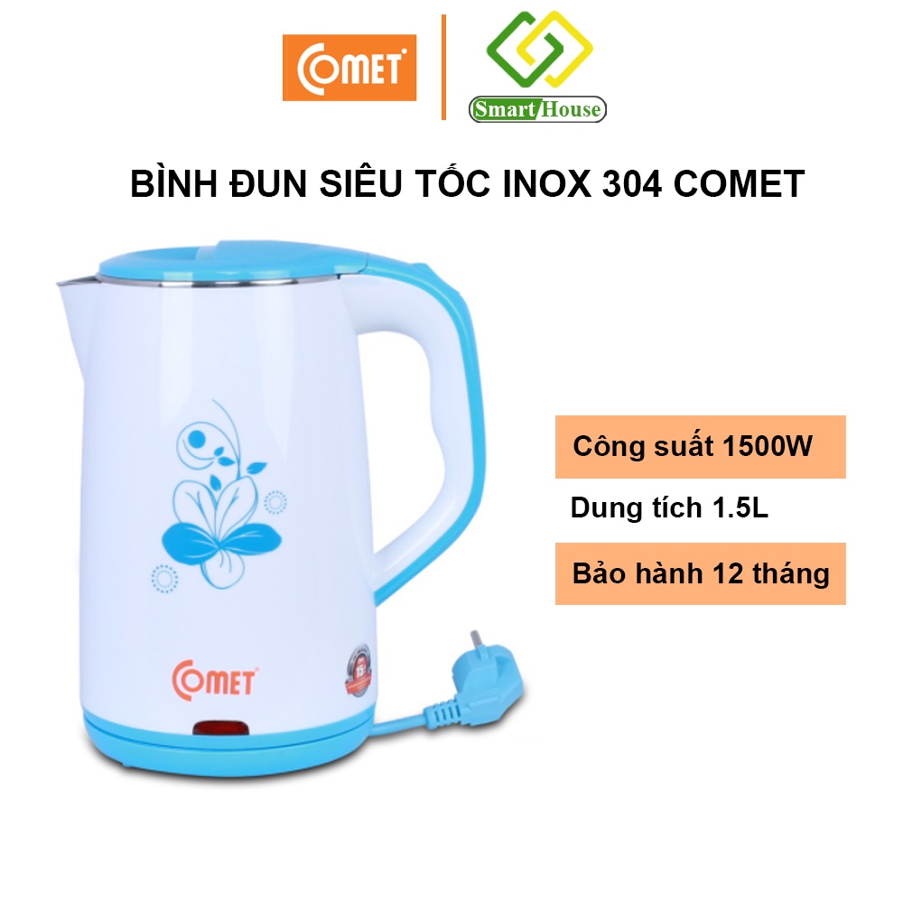 Bình đun siêu tốc inox 304 1.8L COMET - CM8218