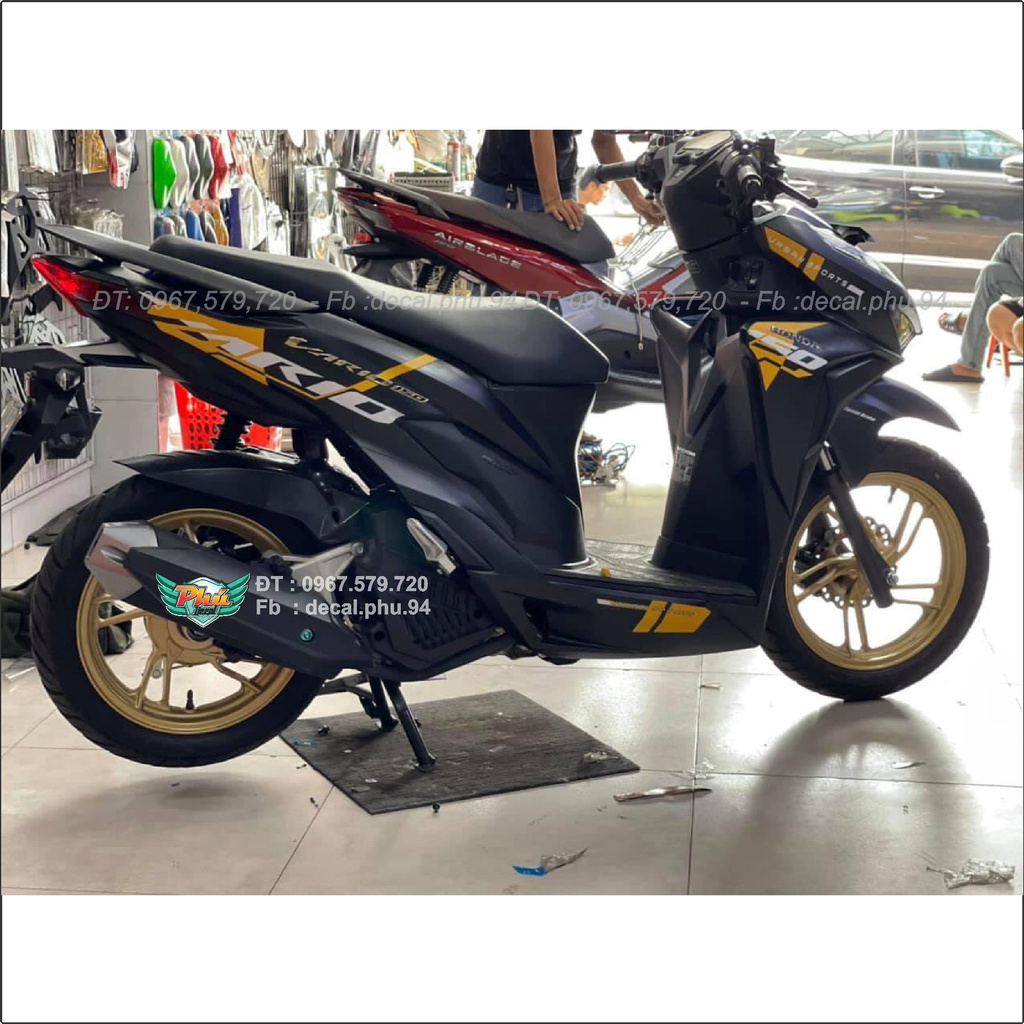 Tem Rời Vario đen nhám vàng (F)