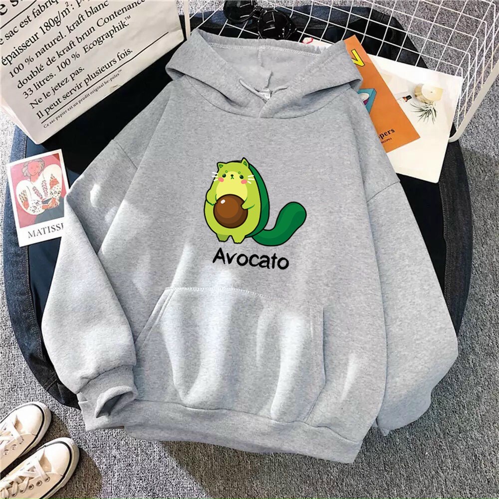 Áo hoodie nam nữ nỉ in hình Trái bơ Avocado dễ thương  chất nỉ dày dặn, nón 2 lớp, hợp làm áo cặp