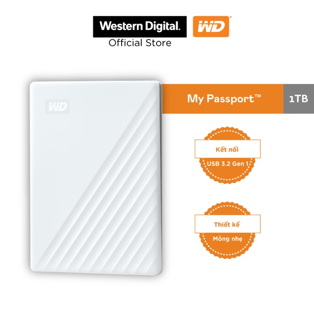 Ổ cứng WD My Passport 2.5" USB 3.2 1TB Portable Đen