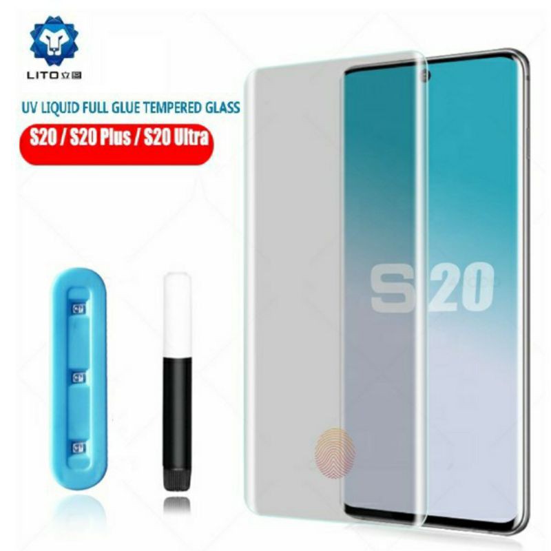 Kính cường lực Lito cao cấp UV Full màn hình công nghệ mới đèn UV samsung S20/s20+/s20 ultra