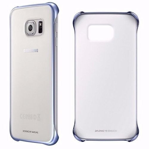 Ốp clear cover chính hãng galaxy S6 edge- Viền màu xanh